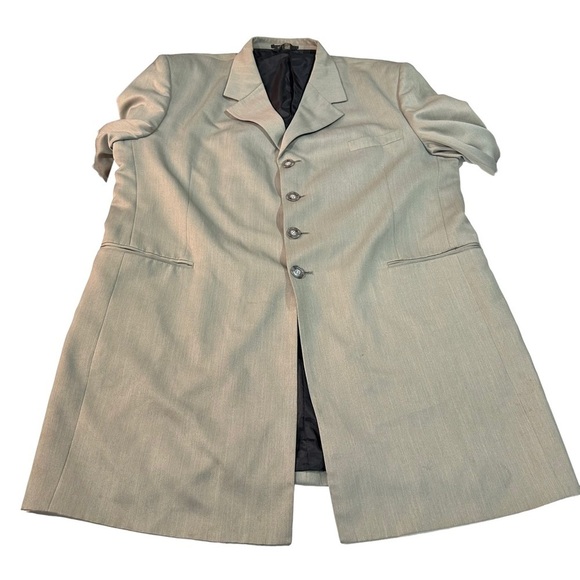 Geno Cappeli Men Light Green Taupe 4 Button Suit Jacket Sz 50L 41” L Blazer Coat - Picture 6 of 14